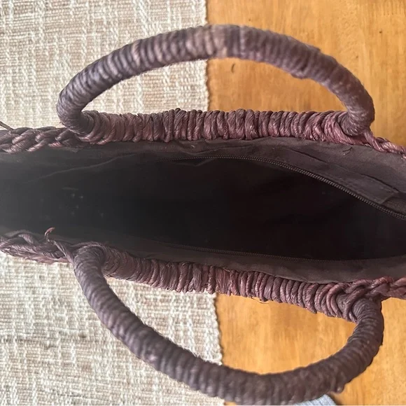 Vintage Dark Brown Wicker Purse - Picture 2 of 5